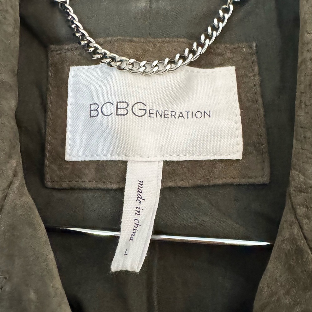 Bcbgeneration Green Leather Jacket With Biker Sty… - image 3